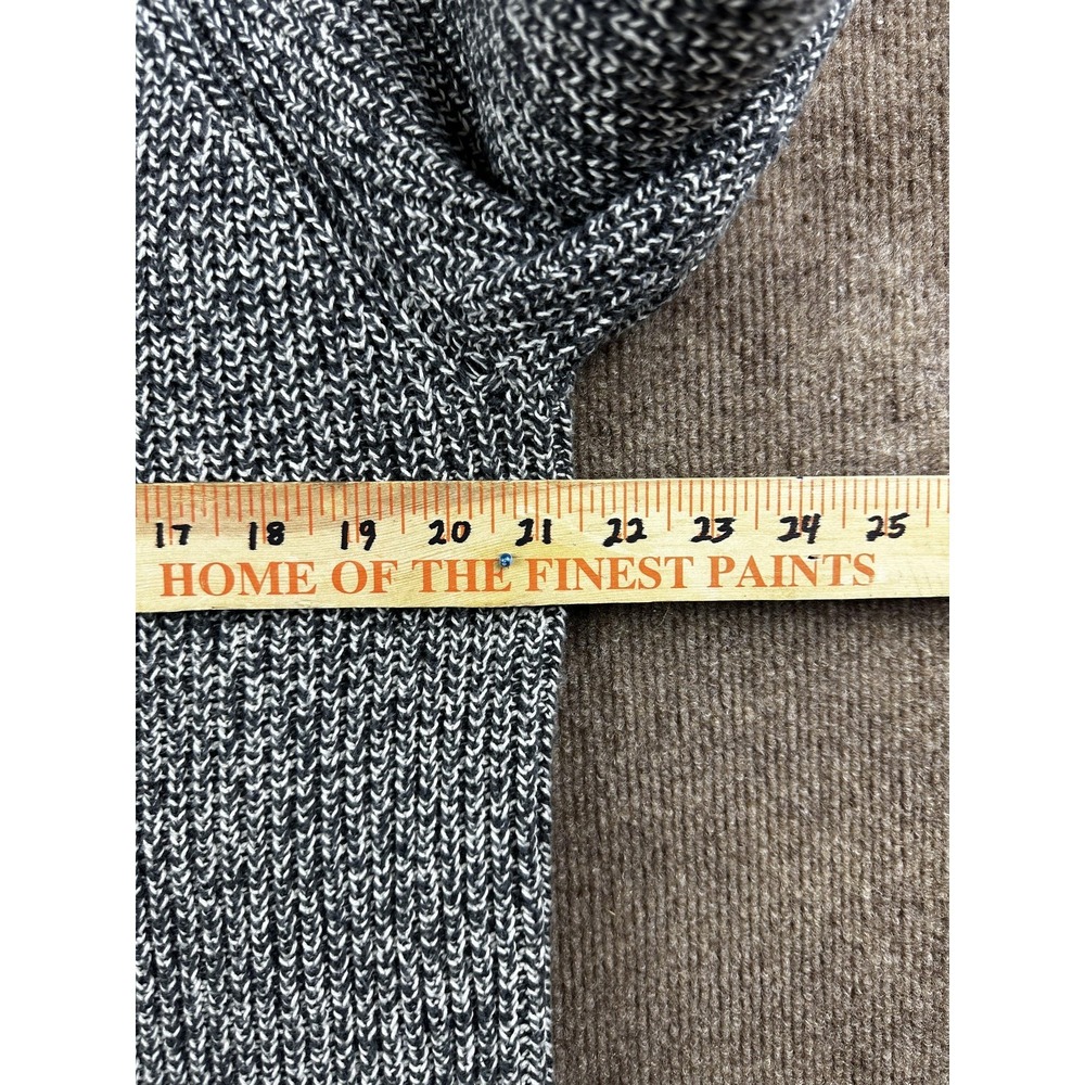 Roots Canada Sweater Mens XL Gray V-Neck Pullover Chunky-Knit Logo Casual - Picture 10 of 12